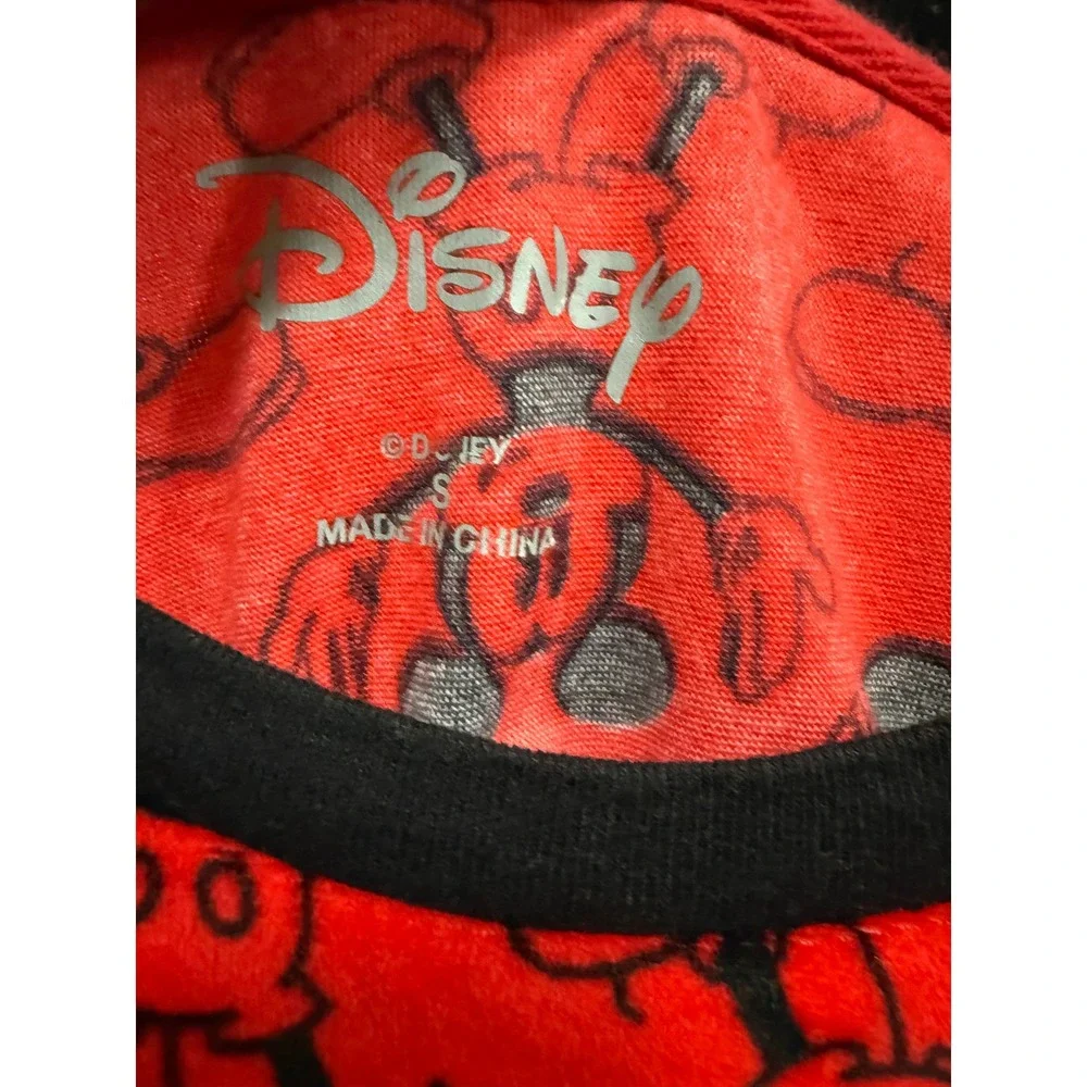 Disney‎ Mickey Mouse Red Pajama Set Sleepwear Top Pants Womens S cozy soft - Picture 11 of 15